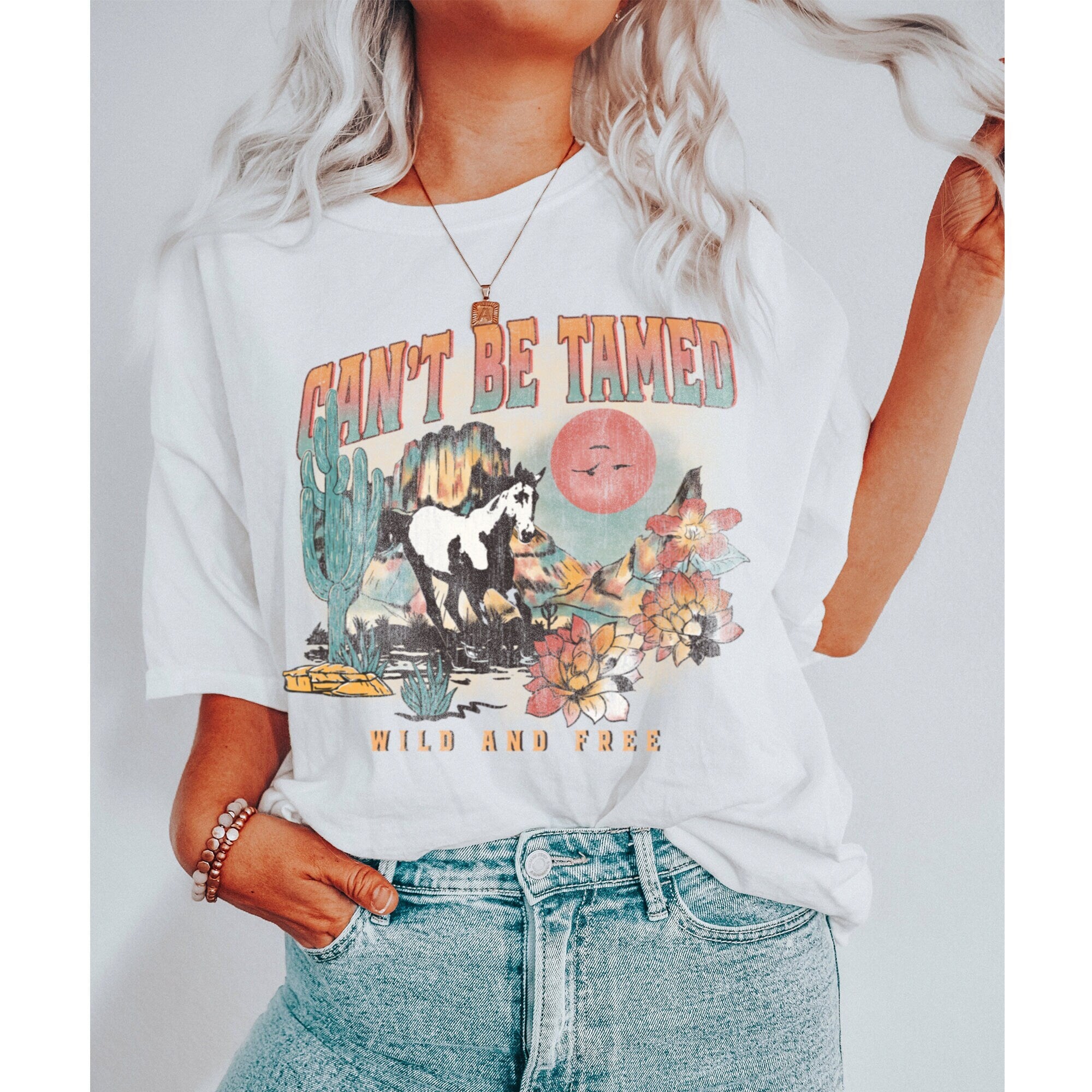 Can’T Be Tamed Country Music Shirt Cute Western Shirts Comfort Colors Shirt Boho Western Shirt Cowgirl Shirt