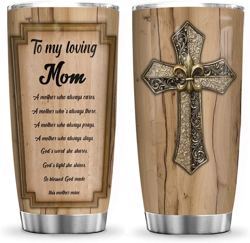 20Oz Daughter To Christian Mom, Jesus Faith, Jesus Inspiration Tumbler Cup With Lid, Double Wall Vacuum Thermos Insulated Travel Coffee Mug