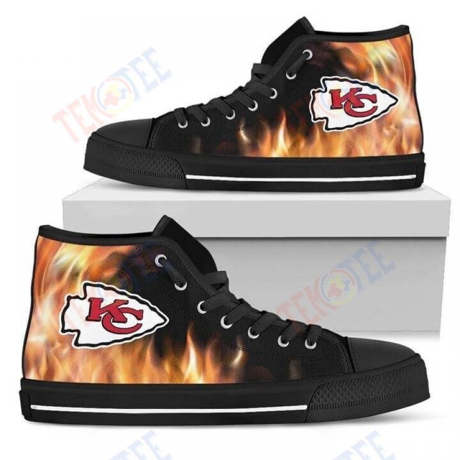 Mens Womens Fighting Like Fire Kansas City Chiefs High Top Shoes TMT637