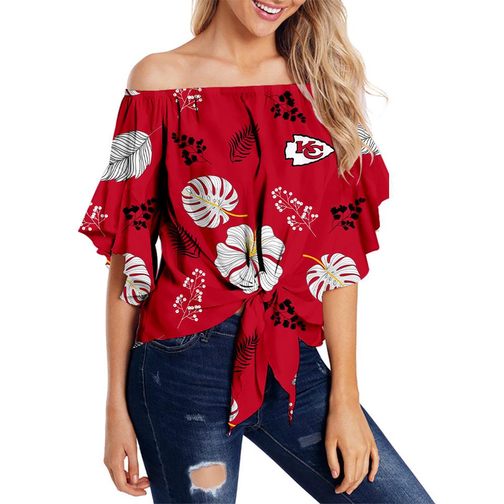 Kansas City Chiefs Women Smart Floral Strapless Shirt