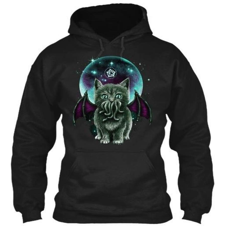 2018 New Arrival Men Workout Gym Silm T-Shirt Cthulhu Cat Gildan Hoodie Sweatshirt