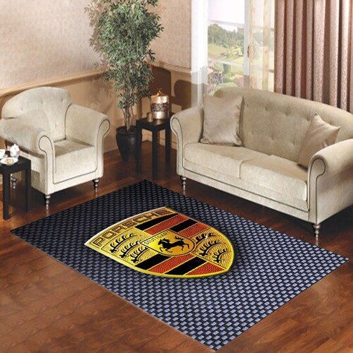 Carbon Porsche Logo Living Room Carpet Rugs Area Rug For Living Room Bedroom Rug Home Decor