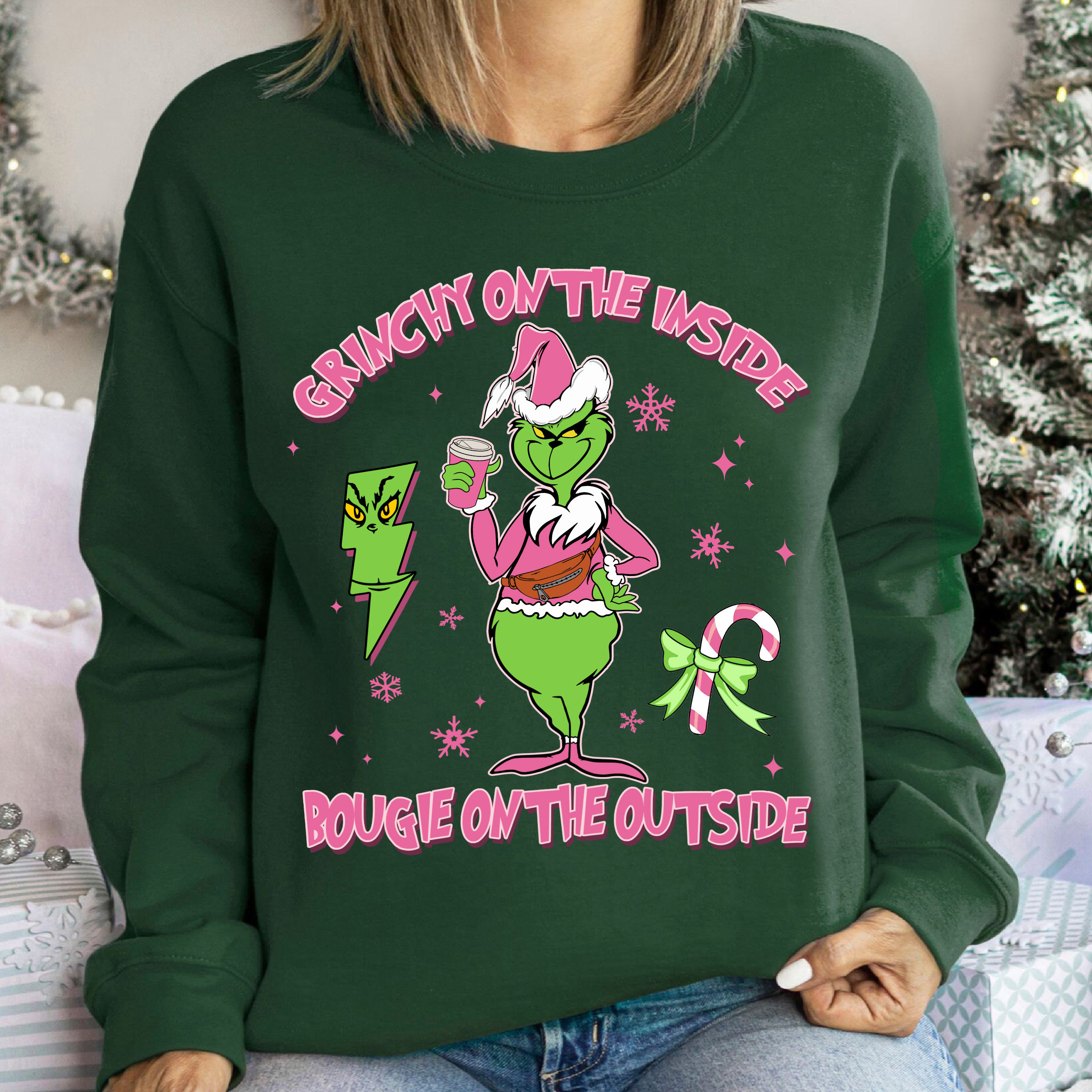 Grinch Pink Christmas Sweatshirt, Pink Christmas, Grinchmas Pink Sweatshirt,Christmas Sweatshirt,Christmas Shirt,Christmas Gift