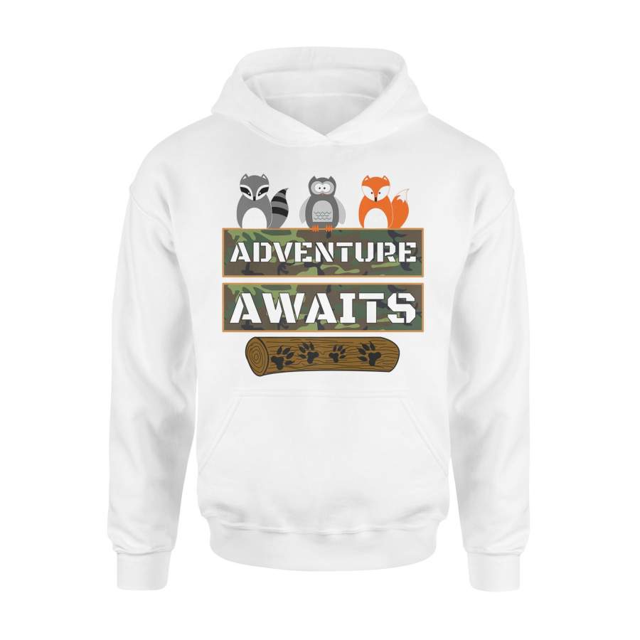 Camping Adventure Awaits Woodland Animal Camp Hoodie