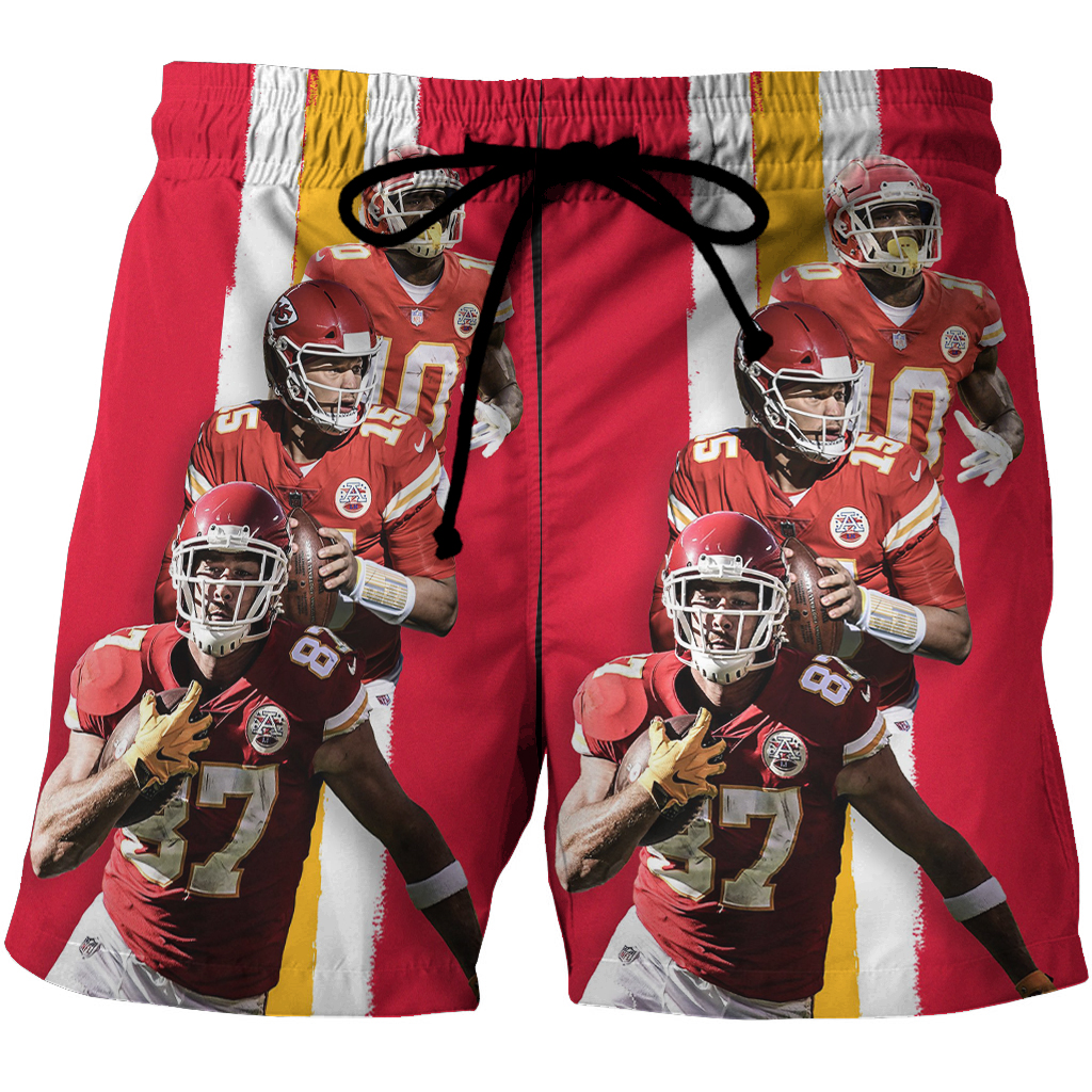 Kansas City Chiefs Team V8 3D All Over Print Summer Beach Hawaiian Short