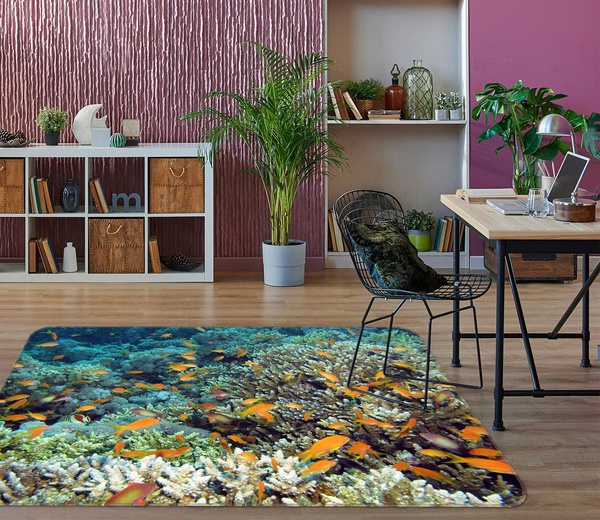 3D Coral Fish Animal Image Area Rug Home Decor