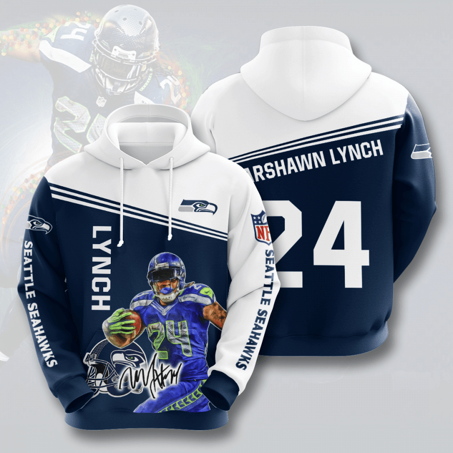 Seattle Seahawks Marshawn Lynch 26 Unisex 3D Hoodie Gift For Fans