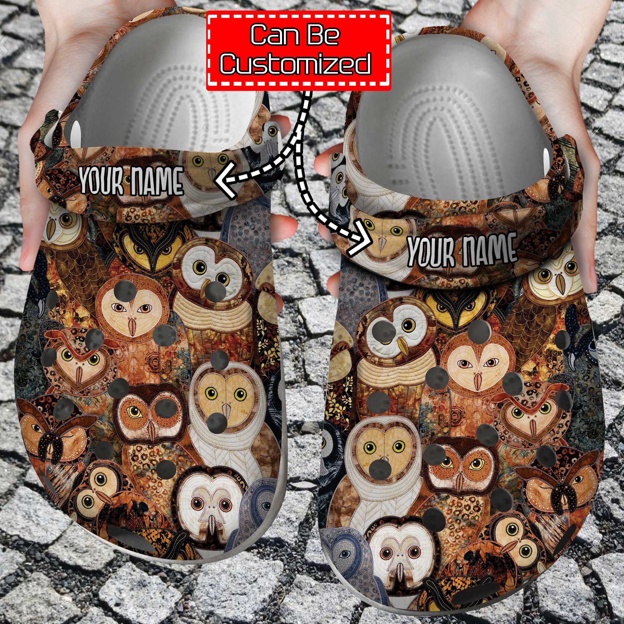 Animal Crocs – Personalized Cute Owl Patterns Clog Shoes