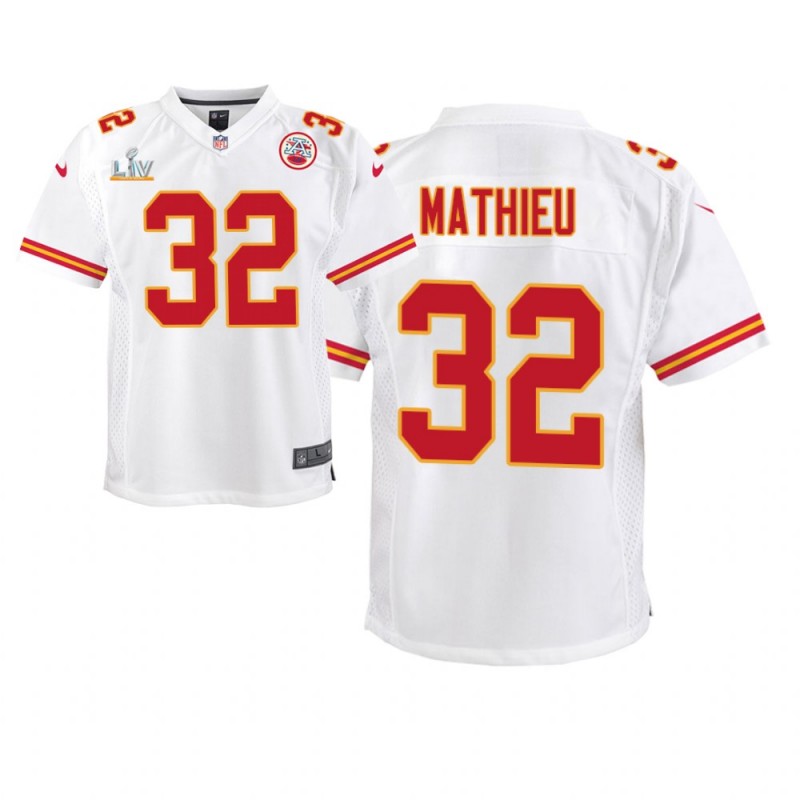 Youth Kansas City Chiefs #32 Tyrann Mathieu White Super Bowl Lv Game Jersey