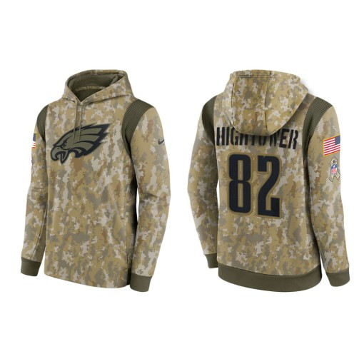 John Hightower Philadelphia Eagles Camo 2021 Salute To Service Veterans Day Therma Pullover Hoodie