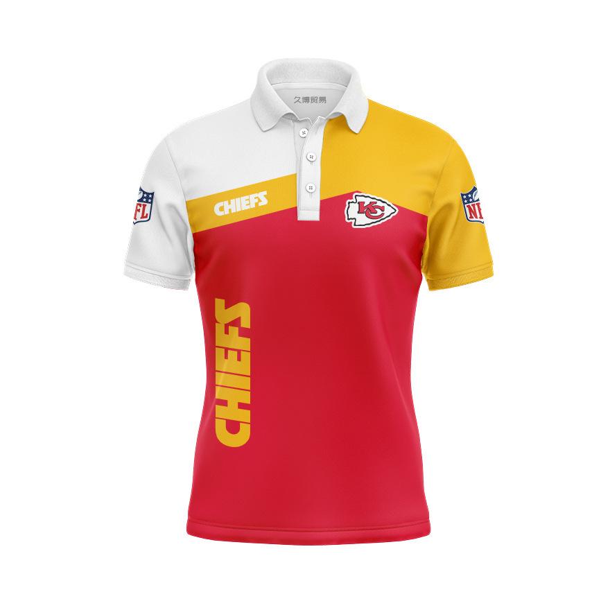 Kansas City Chiefs Women’S Button Up Polo Shirt