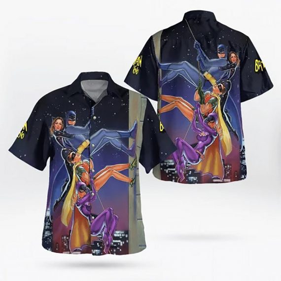 Batman 66 Catwoman Style Hawaiian Graphic Hawaiian Casual Shirt