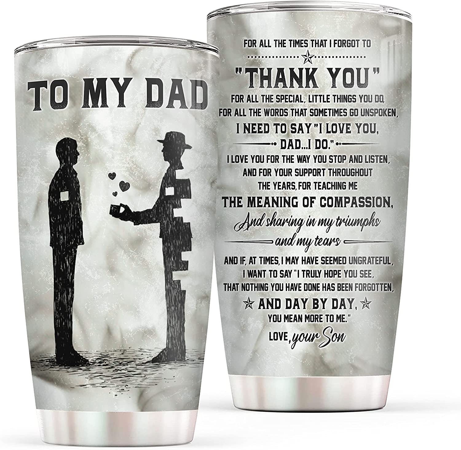 Father’S Day Gift From Son Insulated Travel Mug – 20Oz Father And Son Stainless Steel Tumbler Cup With Lid – Gifts For Dad On Father’S Day, Birthday, Christmas, Valentine’S Day