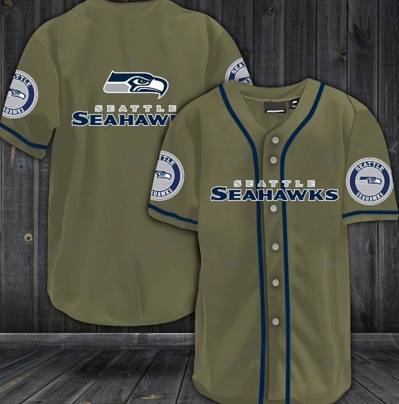 Seattle Seahawks Personalized Baseball Jersey Shirt 74