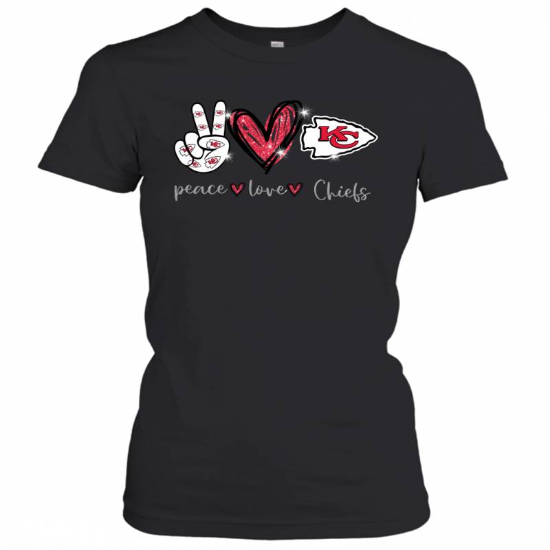 Peace Love Chiefs gift for Kansas City Chiefs Fans Women’s T-Shirt