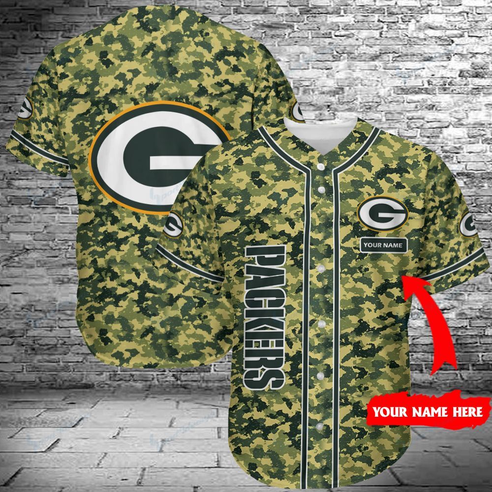 Green Bay Packers Personalized Baseball Jersey 402