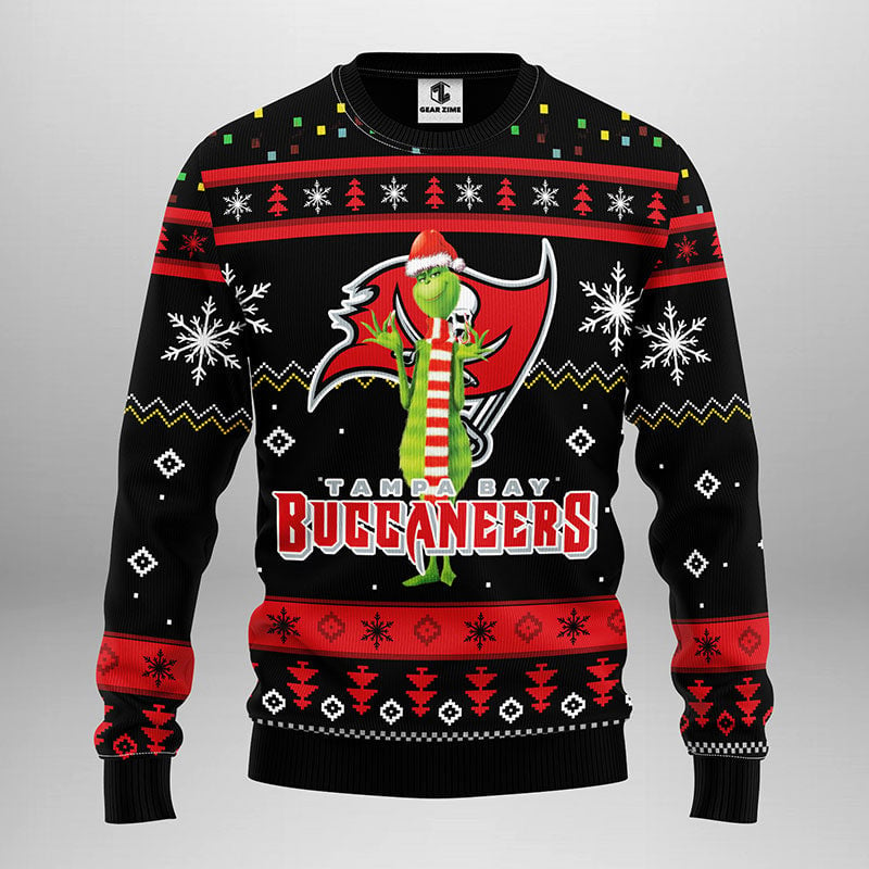 Tampa Bay Buccaneers Funny Grinch Ugly Christmas Sweater