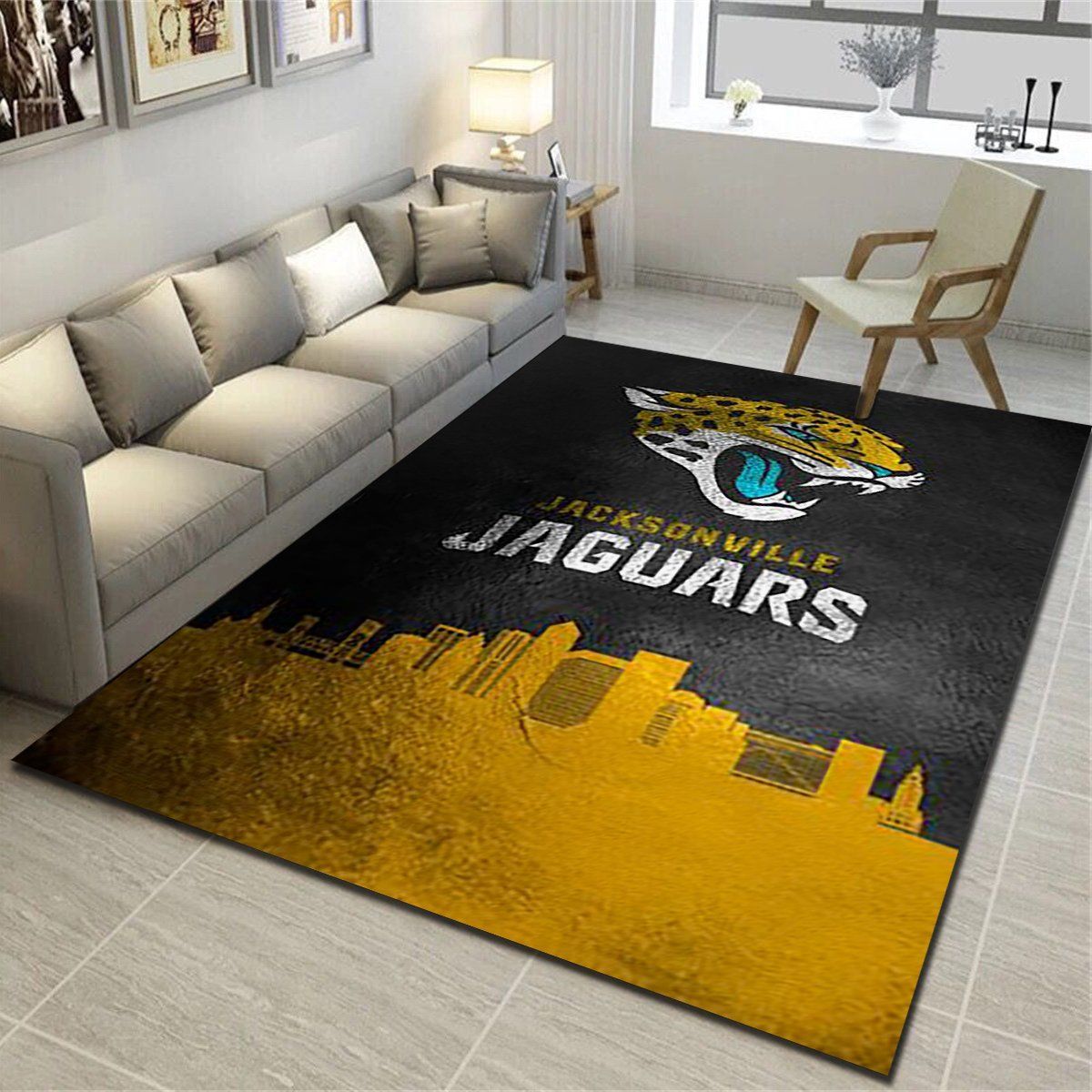 Jacksonville Jaguars Rug, Football Team Living Room Bedroom Carpet, Sports Floor Mat Home Decor