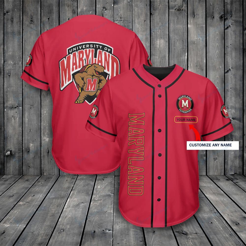 Maryland Terrapins Personalized Baseball Jersey 356