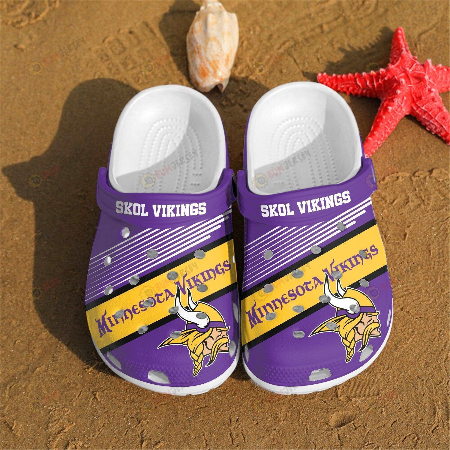 Minnesota Vikings Crocs Crocband Clog Comfortable Water Shoes Gift For Fans – Aop Clog