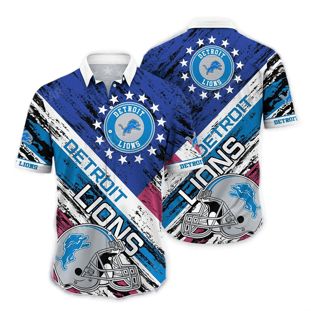 Detroit Lions Hawaiian Shirt Detroit Lions American Football Helmet Blue Hawaii Shirt Detroit Lions Aloha Shirt For Men Women - Product by Prowallart Shop