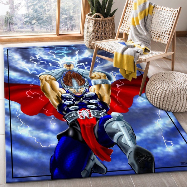 Thor Lightning Strike Area Rug For Gift Living Room Rug Christmas Gift US Decor