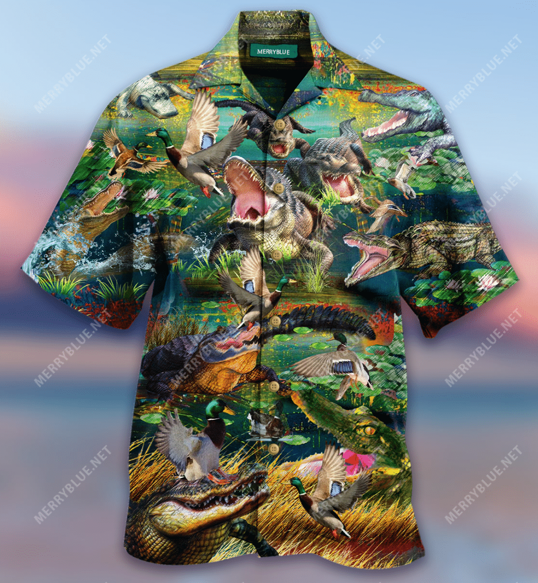 You Croc My World Crocodile And Duck Unisex Hawaiian Shirt