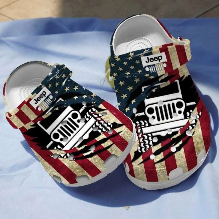 American Jeep Crocs Crocband Clog Shoes For Jeep Lover