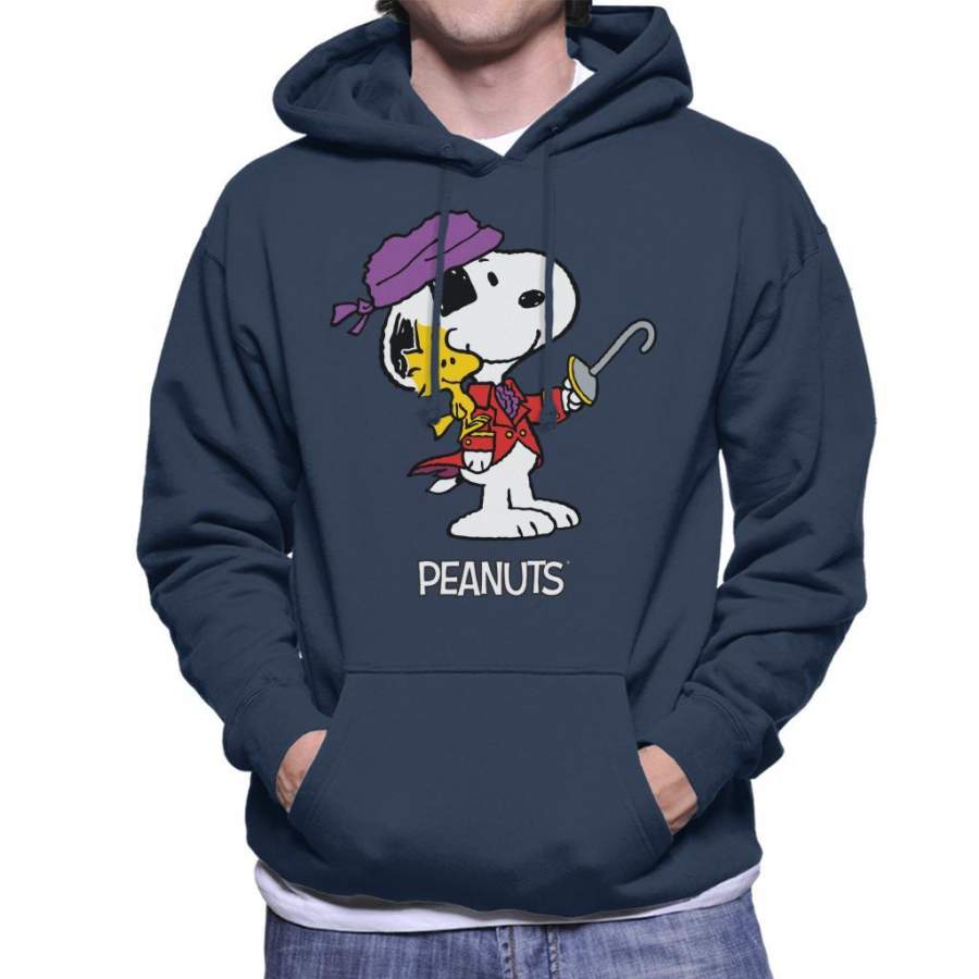 Peanuts Halloween Pirate Snoopy & Woodstock Men’s Hooded Sweatshirt