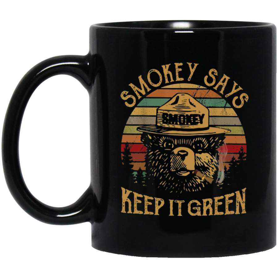 Camping vintage smokey Bear says keep it green 11 oz Mug