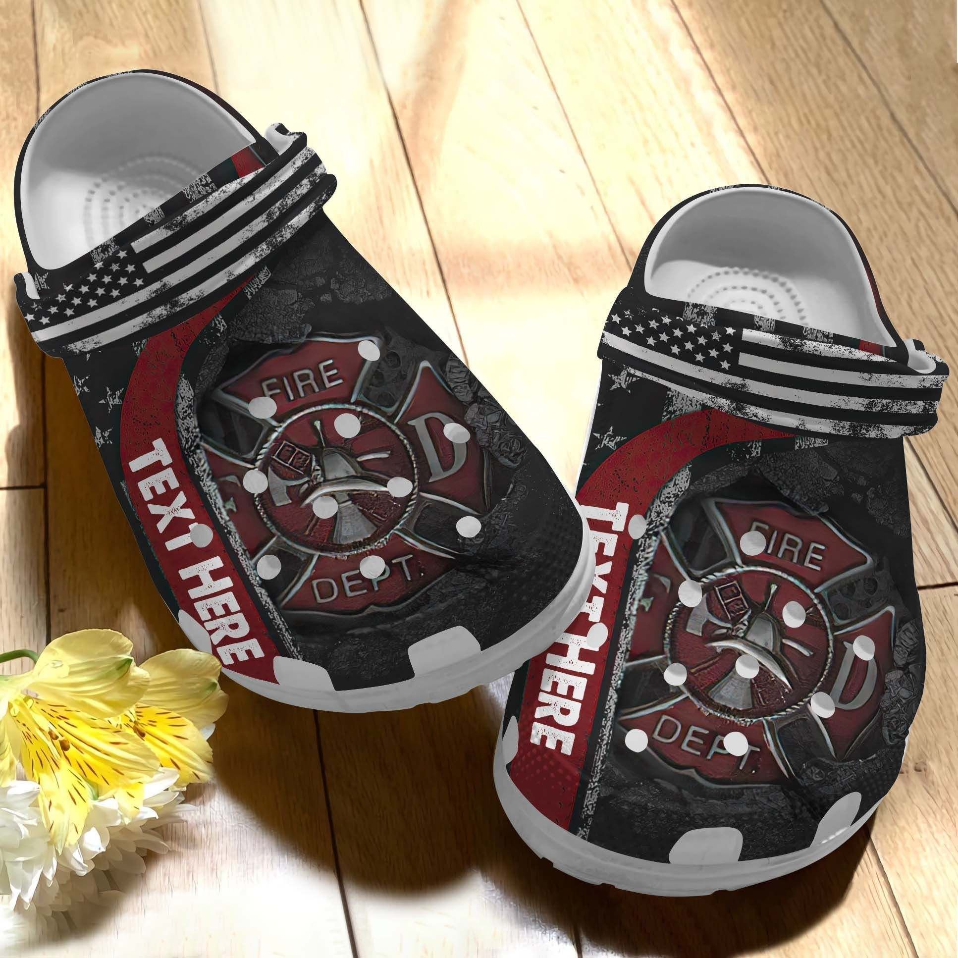 Customize Name Firefighter Croc Shoe …