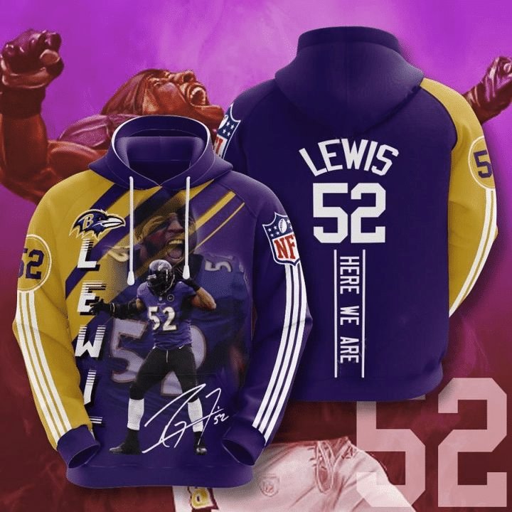 Ray Lewis Baltimore Ravens 16 Unisex 3D Hoodie Gift For Fans