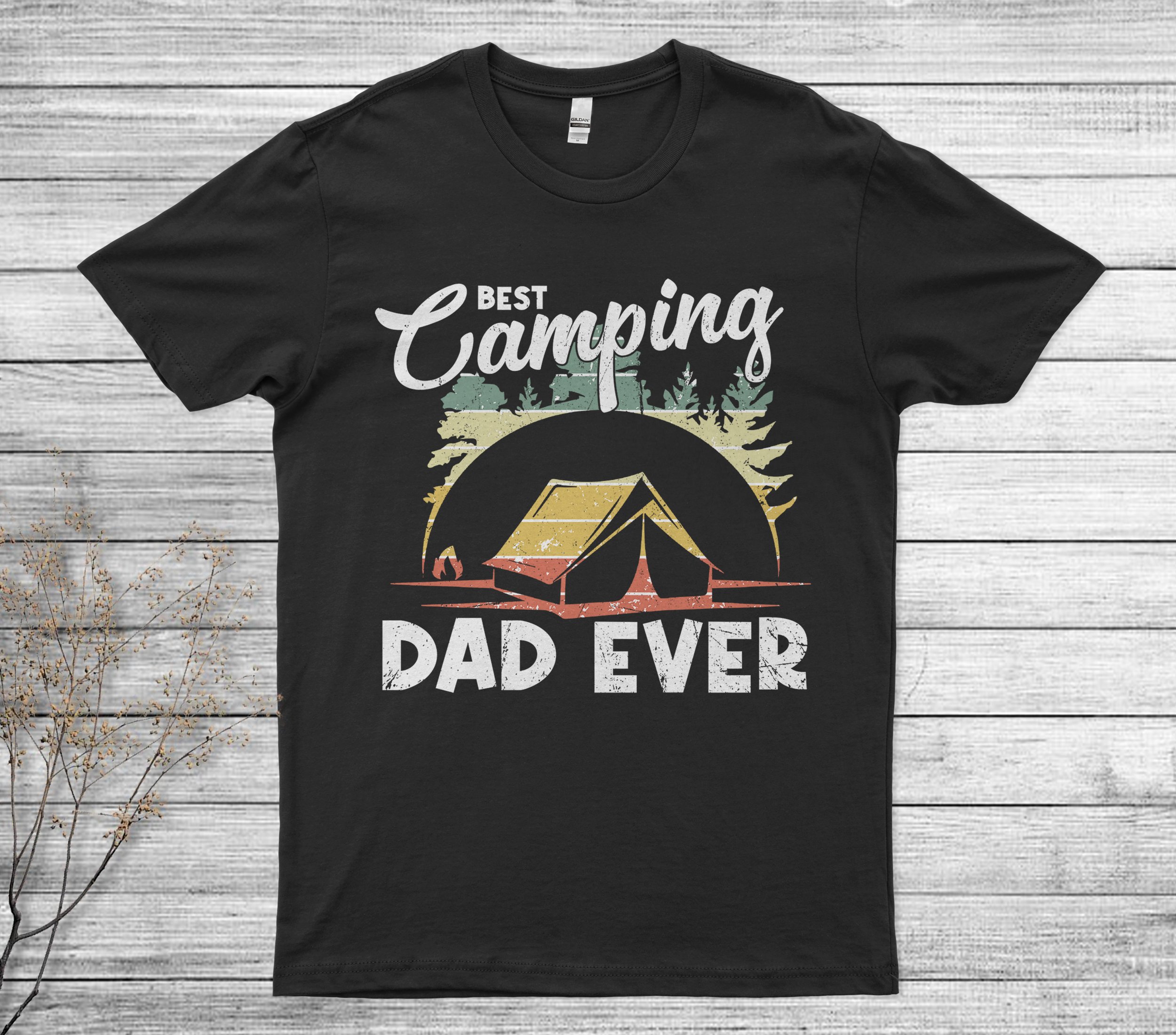 Best Camping Dad Ever Vintage Camper Father’s day Unisex T-Shirt