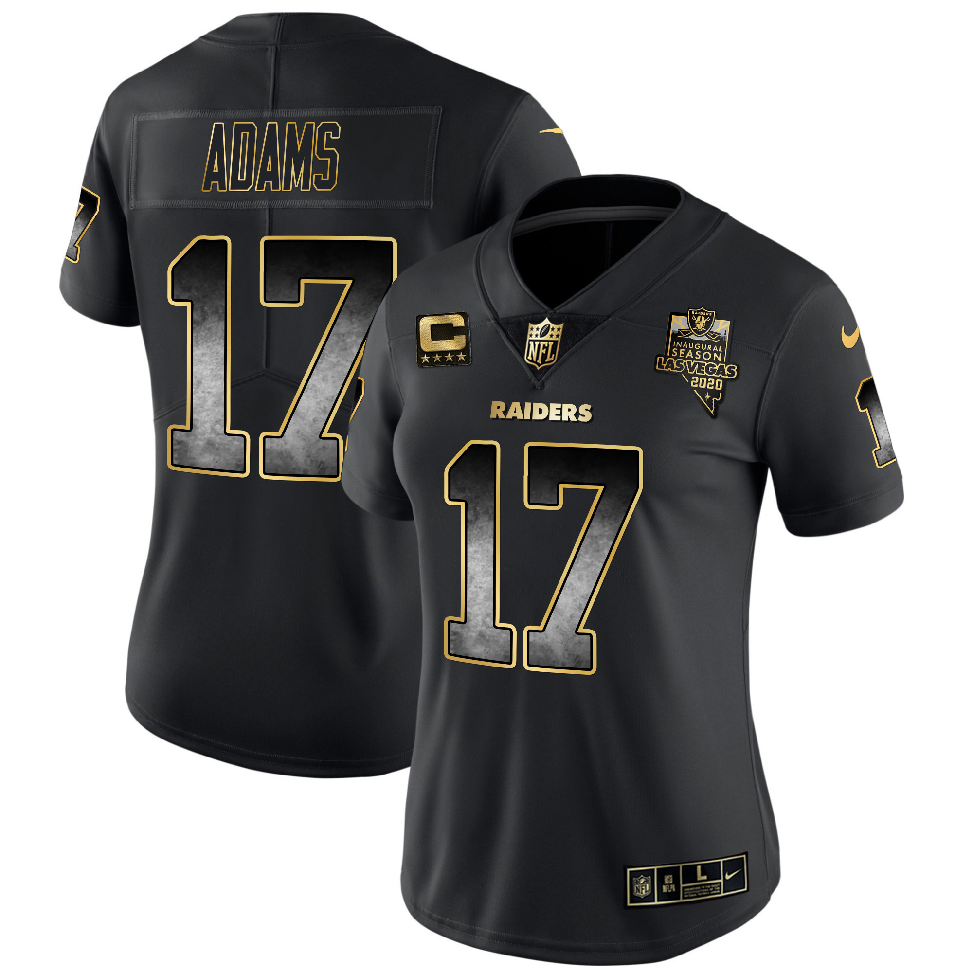 Women’S Raiders Gold Arch Smoke Vapor Jersey – All Stitched