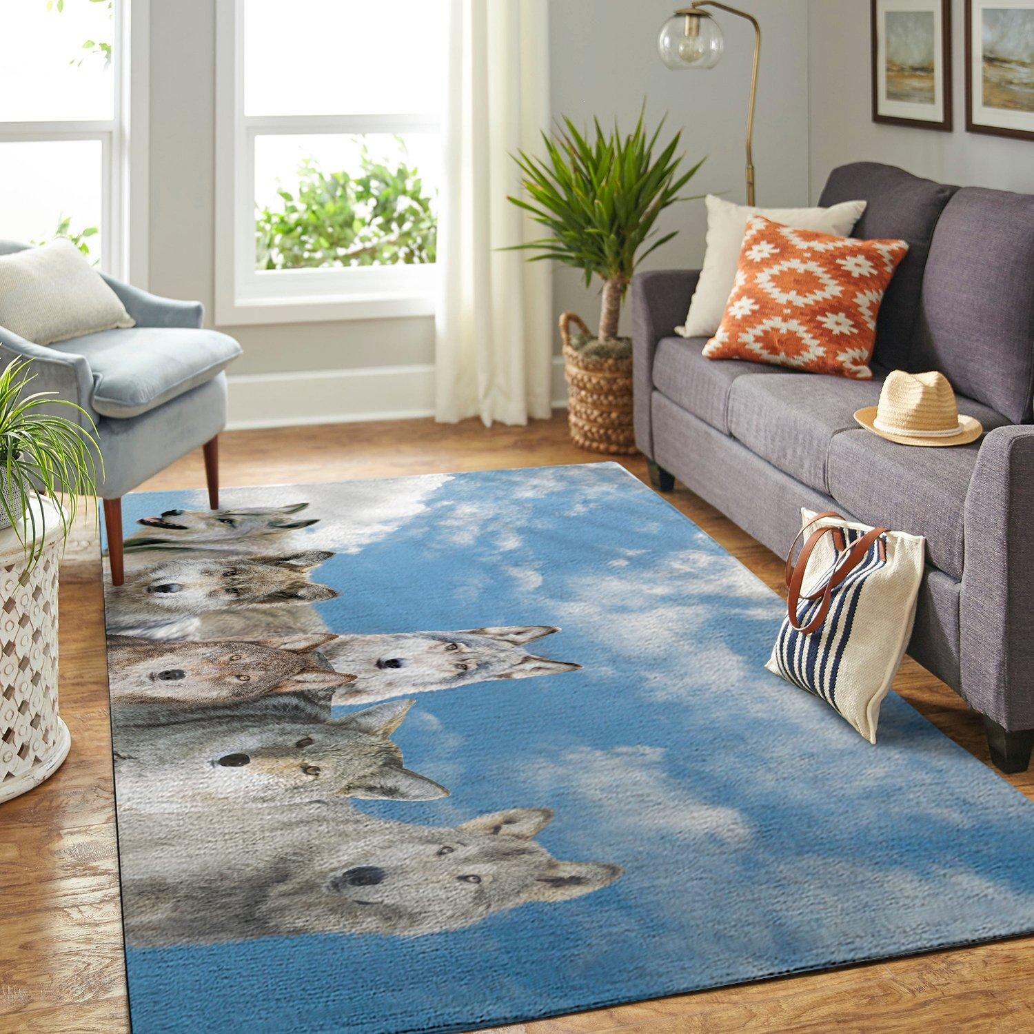 Wolf Rug Room Carpet Sport Custom Area Floor Home Decor