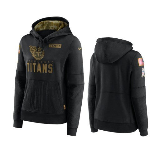 Women’S Tennessee Titans Black 2020 Salute To Service Performance Pullover Hoodie