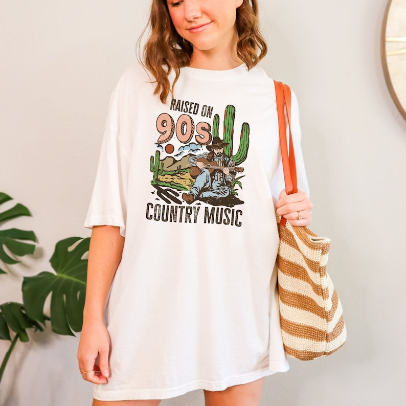 Raised On 90S Country Shirt, Comfort Colors, Country Music Lover Shirt, Country Concert T-Shirt, Retro , Western T-Shirt