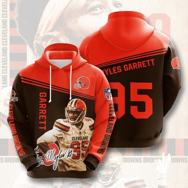 Cleveland Browns 95 Myles Garrett 54 Unisex 3D Hoodie Gift For Fans