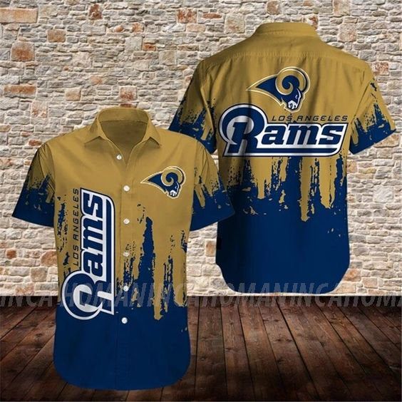 Los Angeles Rams Nfl Hawaiian Summer Shirt, Los Angeles Rams Summer Shirt, Los Angeles Rams Nfl Fan Hawaiian Shirt Short K96I18