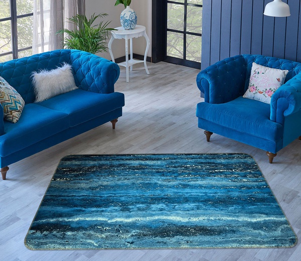 3D Blue Surf Sea Area Rug Home Decor