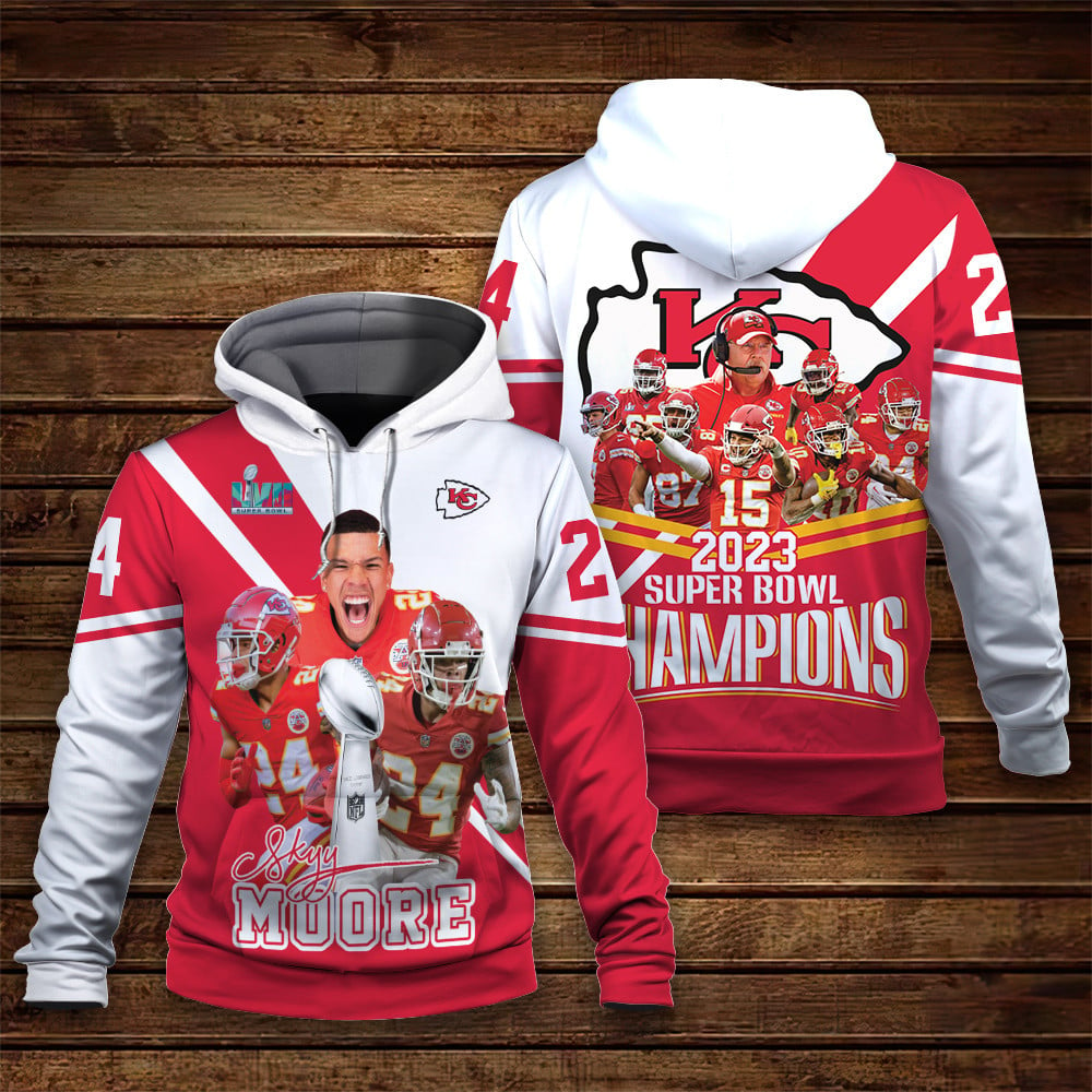 Skyy Moore Kansas City Chiefs Super Bowl Champions Print 3D Hoodie