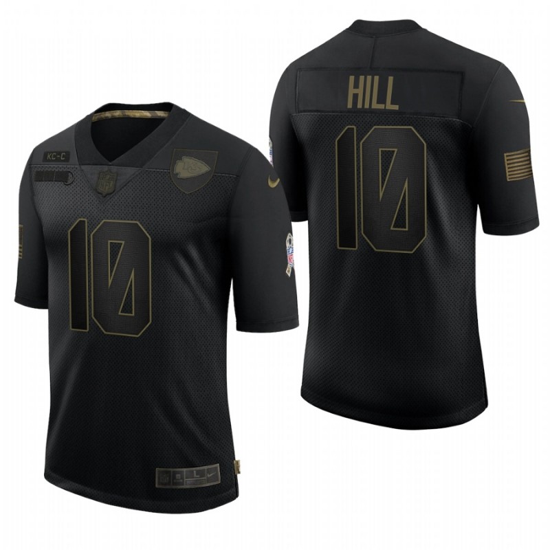 Men’S Kansas City Chiefs Tyreek Hill Black 2020 Salute To Service Limited Jersey – All Stitched, Embroidery