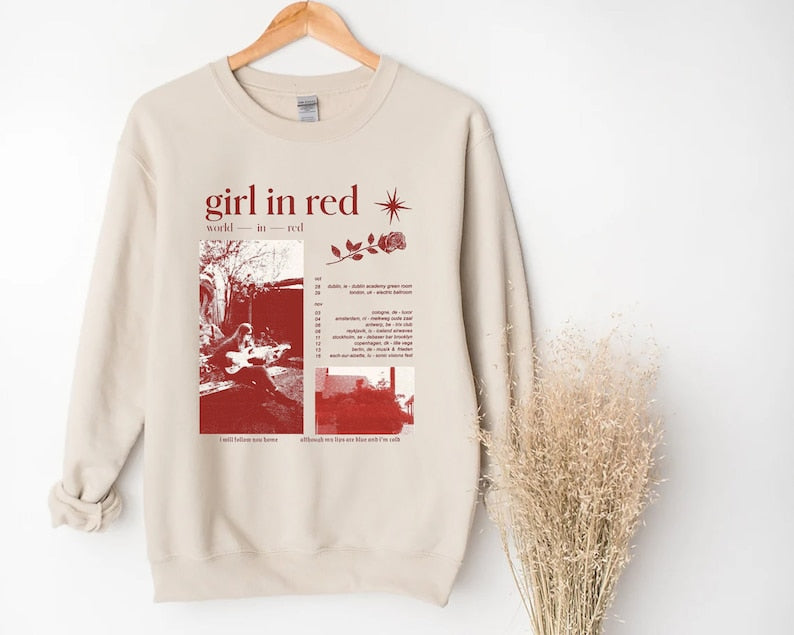 Vintage Girl In Red Tour 2022 Unisex Shirt, Girl In Red Sweatshirt, Hoodie, T Shirt, Music Shirt