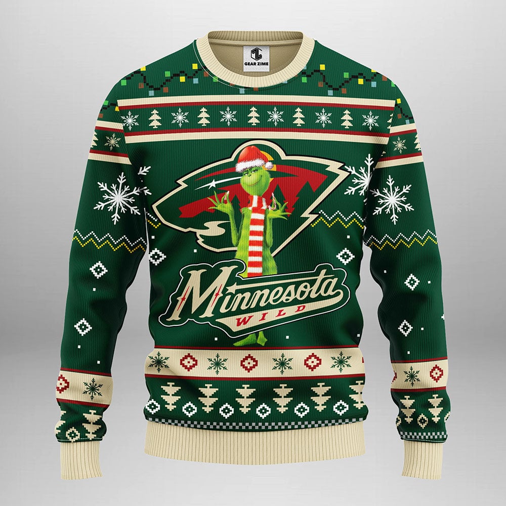 Minnesota Wild Funny Grinch Ugly Christmas Sweater