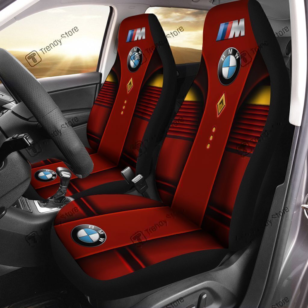 BMW CAR SEAT COVER (SET OF 2) VER 3 (RED)