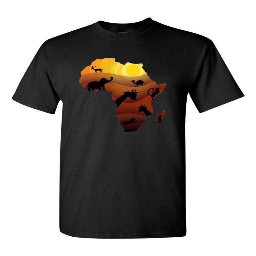 Africa Animals DT Adult T-Shirt Tee