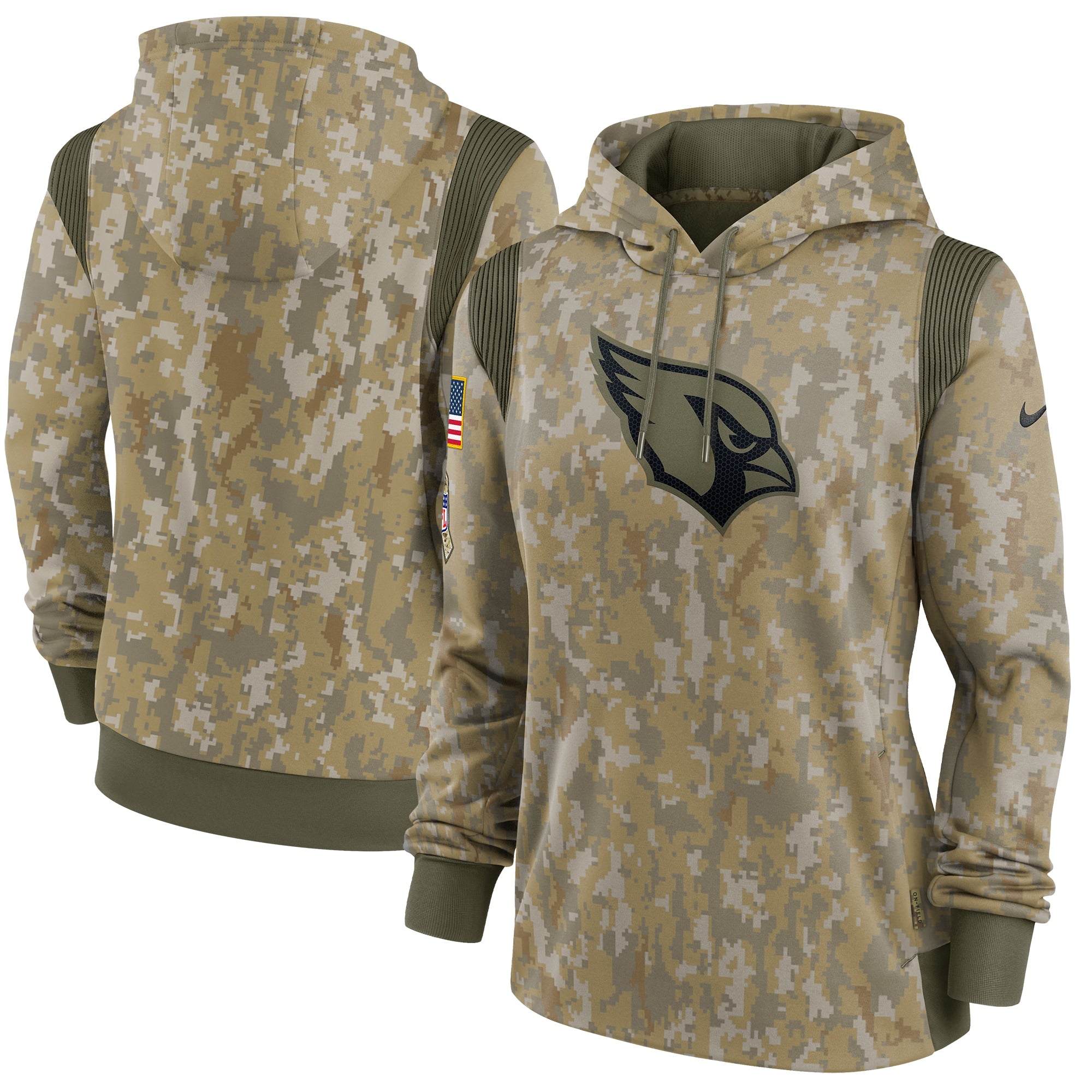 Arizona Cardinals Women’S 2021 Salute To Service Therma Performance Pullover Hoodie – Olive