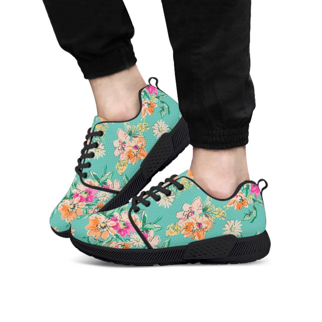 Vintage Pastel Floral Print Men’S Athletic Shoes