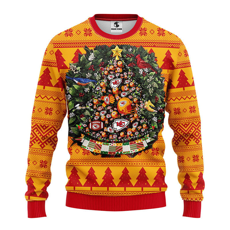 Kansas City Chiefs Tree Ball Ugly Christmas Sweater