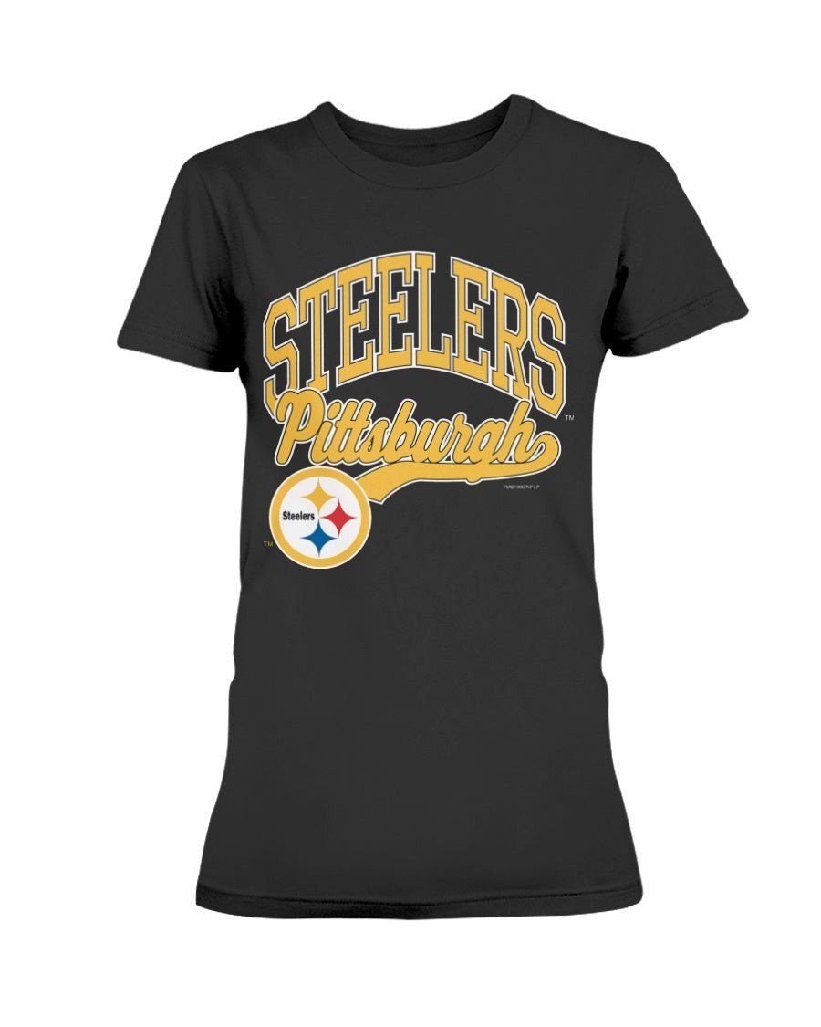 Vintage 1990 Pittsburgh Steelers Logo 7 Ladies T Shirt 081721